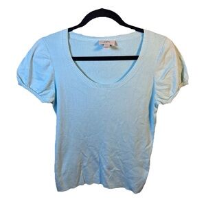 LOFT Sky Blue Short Sleeve Top size M